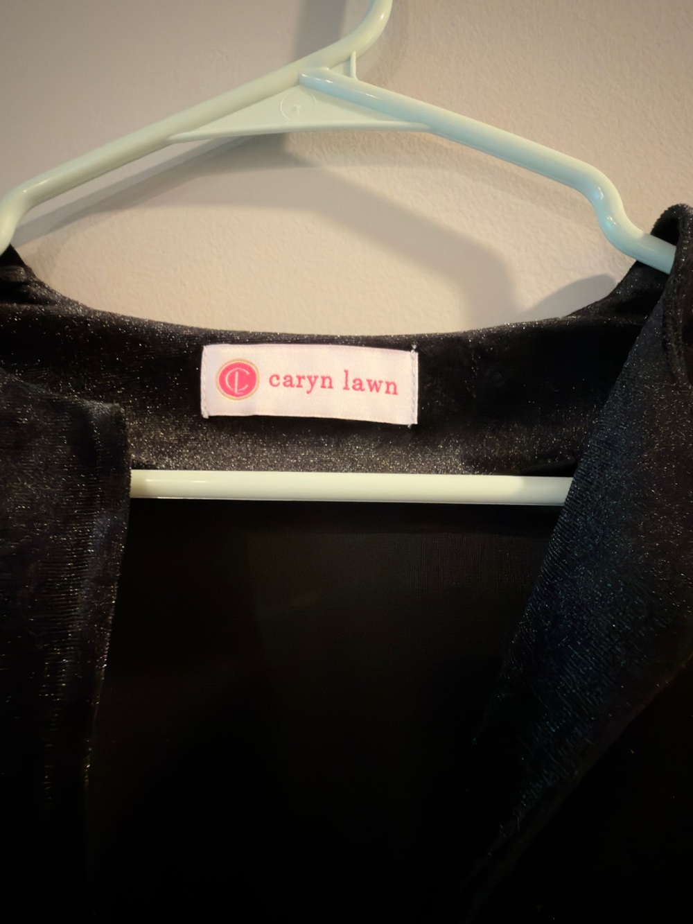 Black Velvet Puff-Sleeve V-Neck Top - (Brand: ) - Picture 2 of 3